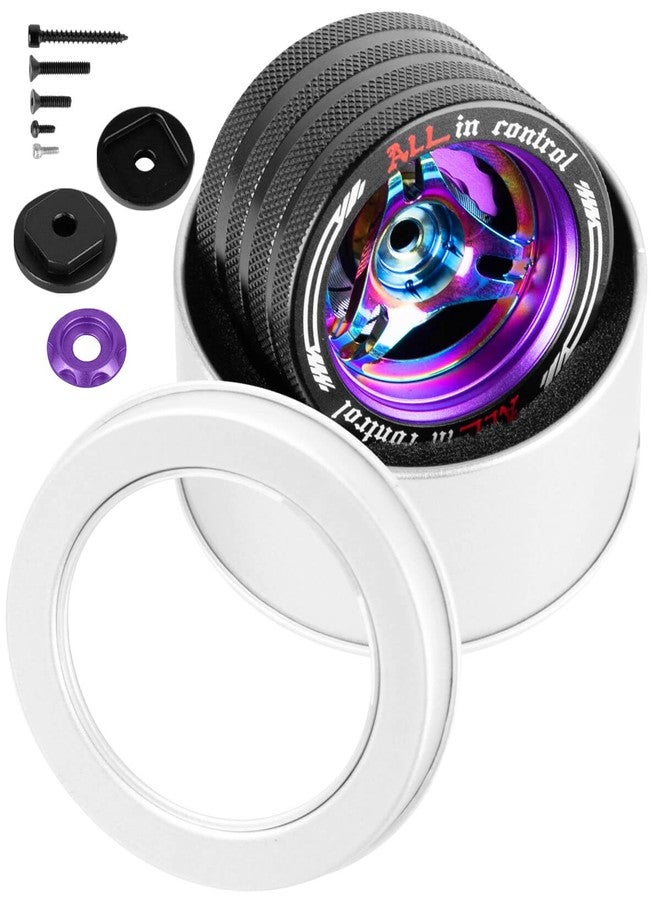 ARRCat Aluminum RC Remote Control Hand Wheel Steering Wheel Upgrades Part for Sanwa MT4 MT5 M12 M17/Futaba 4PX 7PX 10PX Flysky Noble NB4 WFLY X9,Metal RC Transmitter Wheel w/Brake Disc Caliper,Purple - Image 1