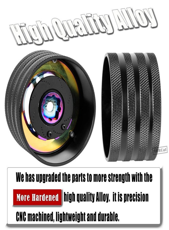 ARRCat Aluminum RC Remote Control Hand Wheel Steering Wheel Upgrades Part for Sanwa MT4 MT5 M12 M17/Futaba 4PX 7PX 10PX Flysky Noble NB4 WFLY X9,Metal RC Transmitter Wheel w/Brake Disc Caliper,Purple - Image 3