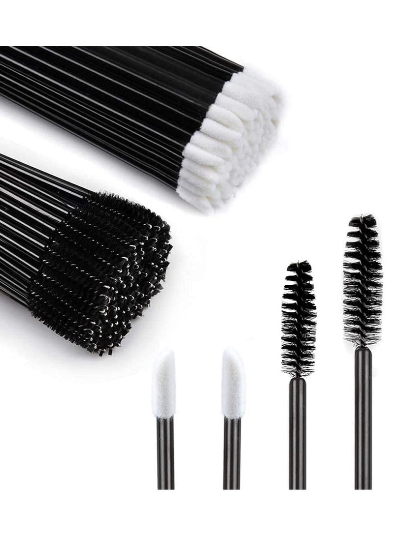 Generic 200 Pcs Makeup Applicator Tools Set with 100 Lip Wands and 100 Mascara Wands for Eyelash and Eyebrow Application  - Image 1