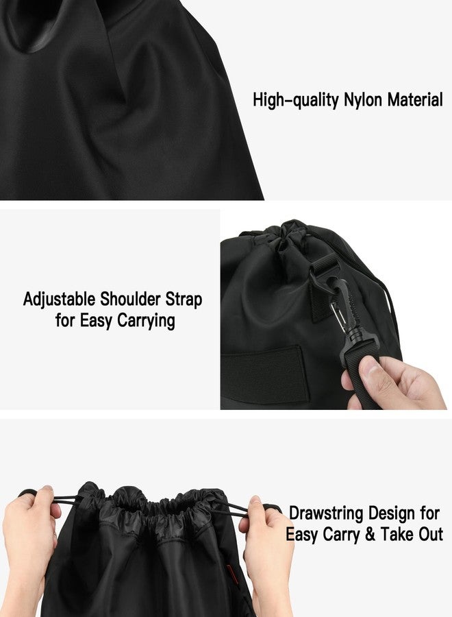 Homakover Small Travel Neck Pillow Bag for Memory Foam Travel Pillow,Luggage Travel Pillow Drawstring Bag Carrying Case with Trolley Sleeve&Adjustable Strap,Easily Attaches to Luggage,Backpacks - Image 3