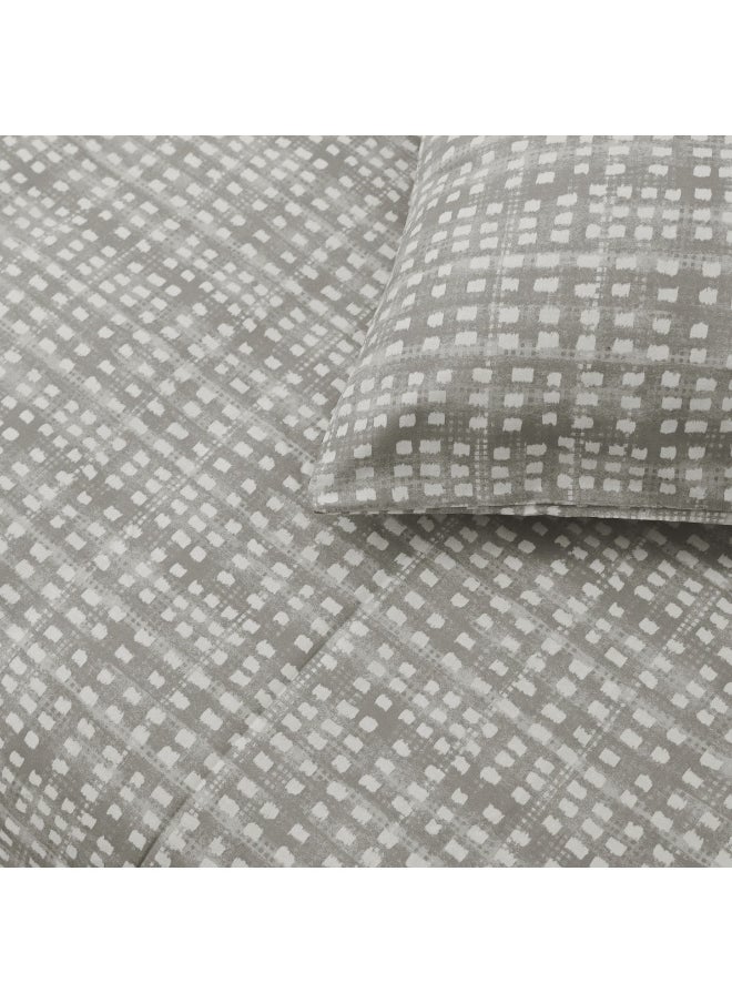 MORANO Morano Sofia Bedsheet Set Made from Microfiber Material with a Cotton-Like Touch for a Soft and Breathable Feel, Ideal for Double Beds, Measuring 240 x 260 CM, Includes Pillowcases, Breeze, Greige  - Image 1