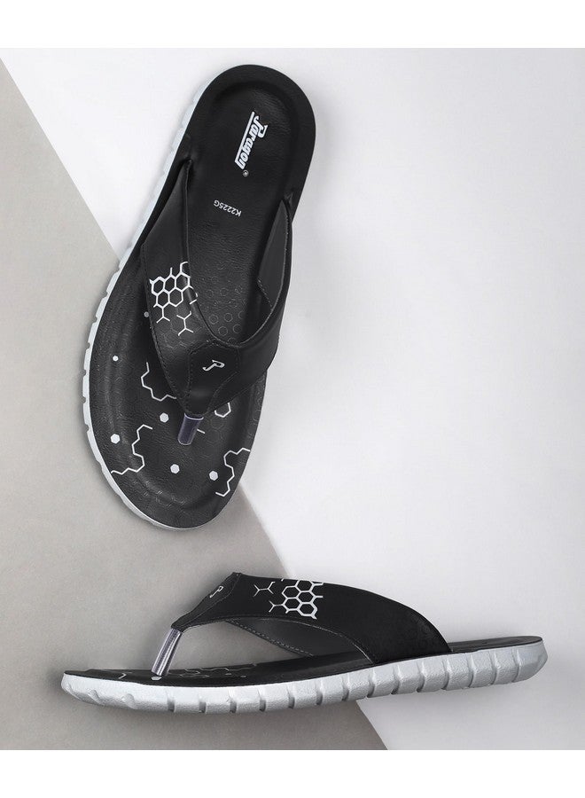 Paragon PARAGON PUK2225G Slippers for Men | Comfortable, Breathable & Durable Sandals with Soft Cushioned Footbed | Easy Wear Slip On | Ideal for Outdoor Use Black - Image 2