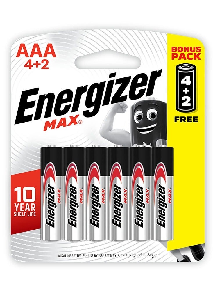 Energizer Max Promo Pack Battery, Size AAA, Pack of 4Plus2 Blister Card - 4+2 Multicolour & Facial cleanser with gentle natural aloe vera that focuses on brightening, purifying, moisturizing and soothing the skin. It is used for oily skin (150).Bundle - Image 2