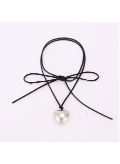 Generic Chic Minimalist Heart Pendant Necklace for Women Silver 