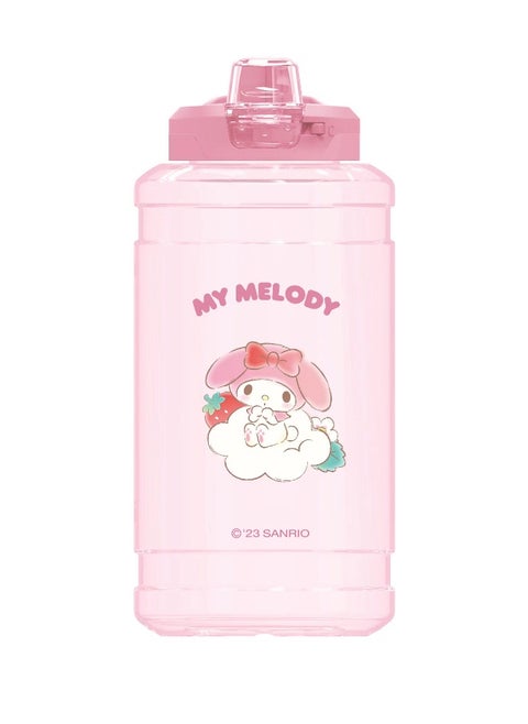 Sanrio characters Strawberry collection Plastic Bottle with Auto Flip Lid (My Melody)
