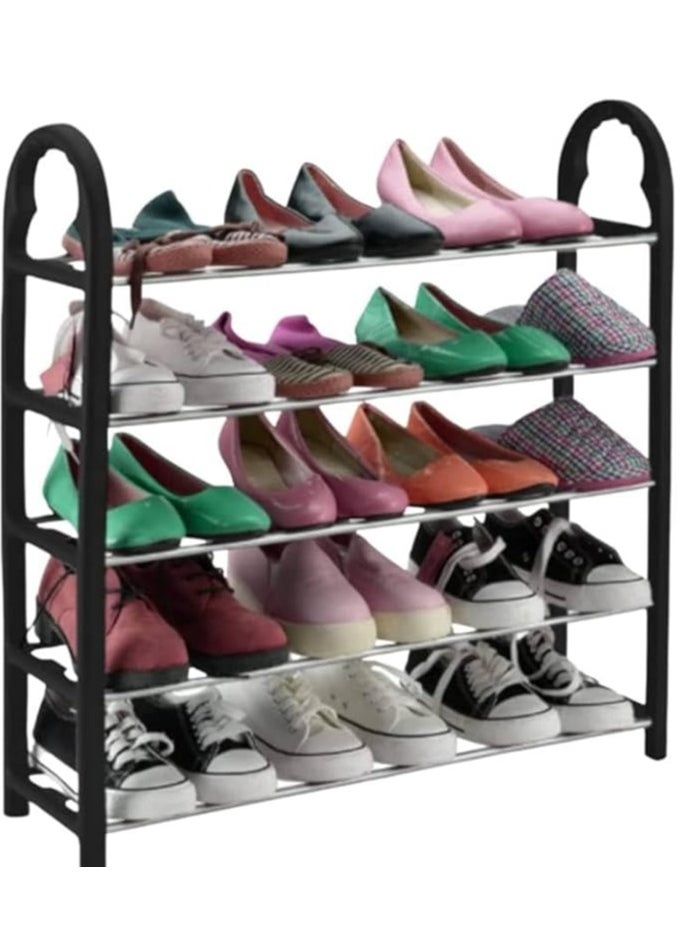 Generic - 5-Tier Shoe Organizer for Entryway – Durable Steel Rack with Large Capacity (Holds 12-16 Pairs) - Image 1