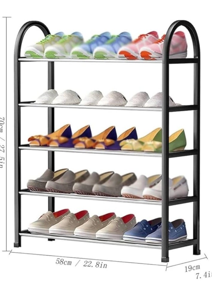 Generic - 5-Tier Shoe Organizer for Entryway – Durable Steel Rack with Large Capacity (Holds 12-16 Pairs) - Image 1