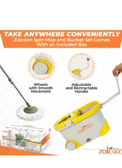 Zalcoon Spin Mop Replacement Head for 360° Spin Mop, Microfiber Mop Head Replacement Refills Round Shape Standard Size (Pack of 3 Pieces) (White)  - Image 2