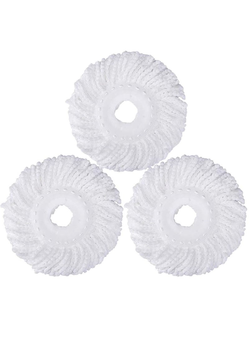 Zalcoon - Spin Mop Replacement Head for 360° Spin Mop, Microfiber Mop Head Replacement Refills Round Shape Standard Size (Pack of 3 Pieces) (White) - Image 1