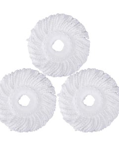 Zalcoon Spin Mop Replacement Head for 360° Spin Mop, Microfiber Mop Head Replacement Refills Round Shape Standard Size (Pack of 3 Pieces) (White)  - Image 1
