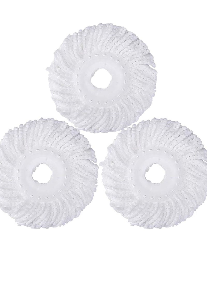 Zalcoon Spin Mop Replacement Head for 360° Spin Mop, Microfiber Mop Head Replacement Refills Round Shape Standard Size (Pack of 3 Pieces) (White)  - Image 1