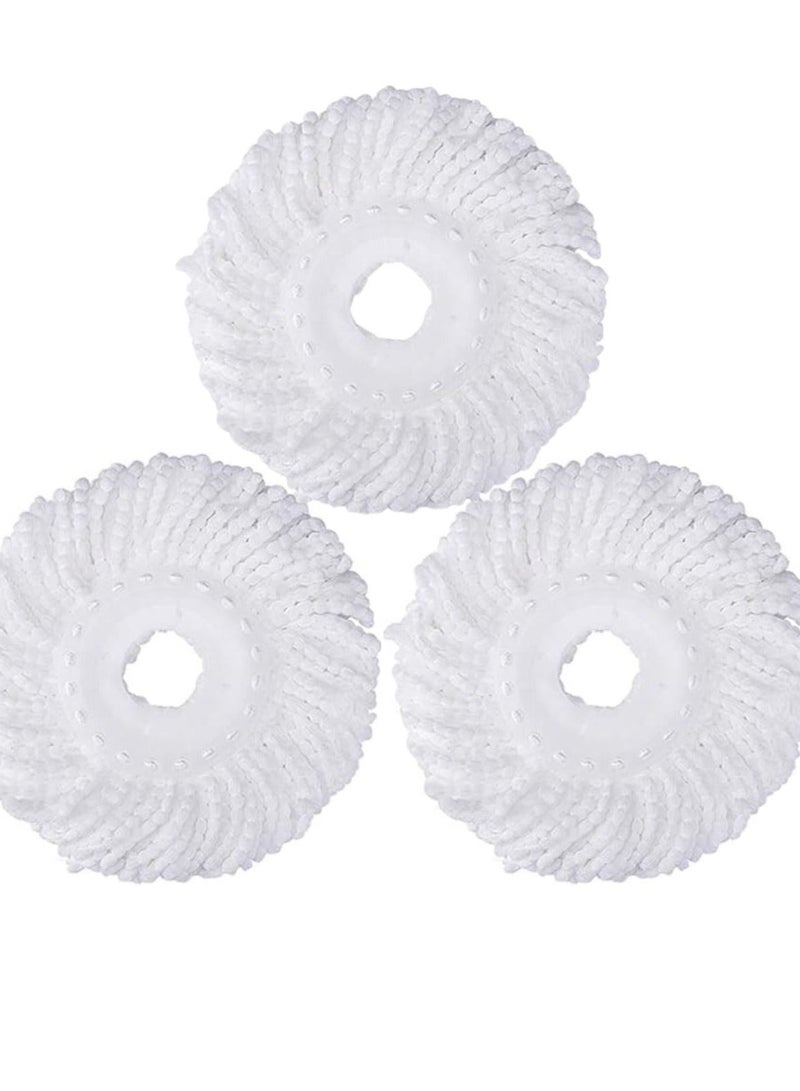 Zalcoon Spin Mop Replacement Head for 360° Spin Mop, Microfiber Mop Head Replacement Refills Round Shape Standard Size (Pack of 3 Pieces) (White) - Image 1