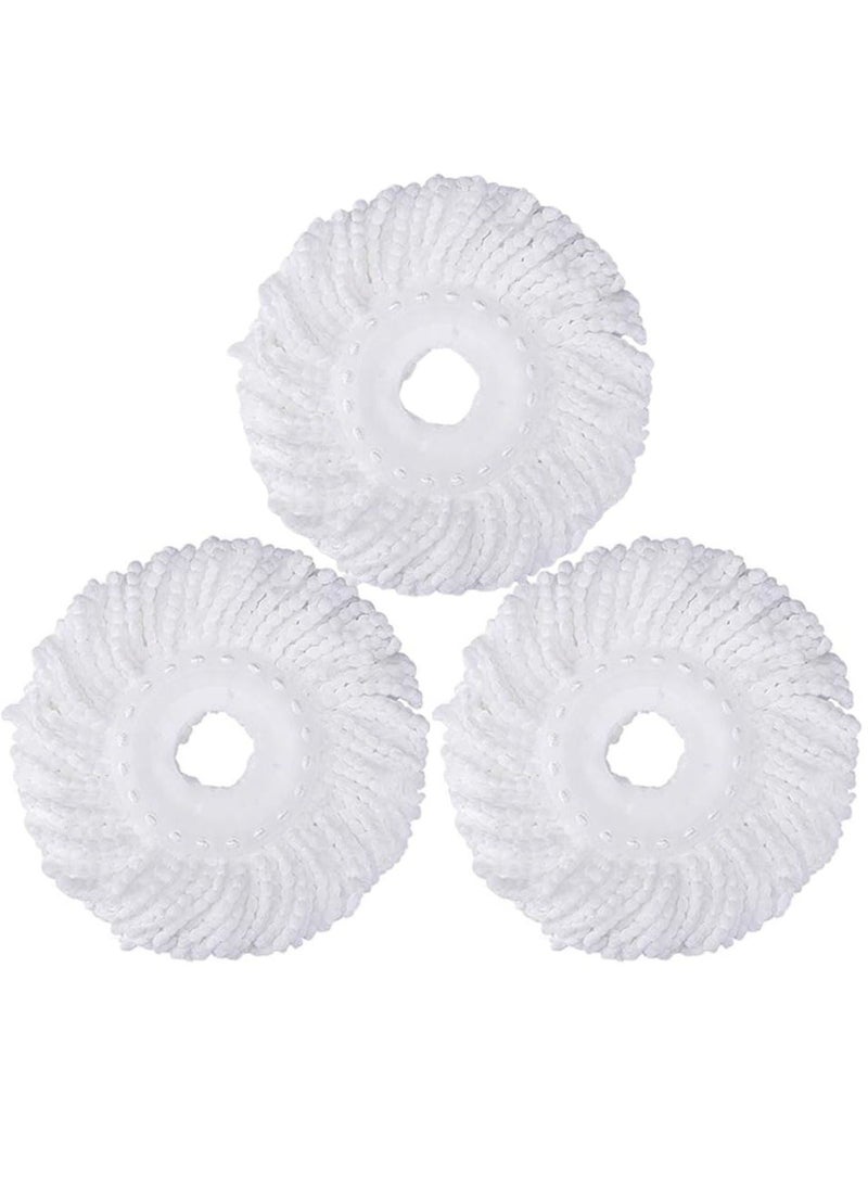 Zalcoon Spin Mop Replacement Head for 360° Spin Mop, Microfiber Mop Head Replacement Refills Round Shape Standard Size (Pack of 3 Pieces) (White) - Image 5