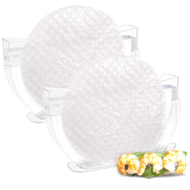 Mcvomv Rice Paper Water Bowl Dipper Spring Roll Maker Spring Roll Water Bowl S pring R oll Water Dipper Rice Paper Holder with Side Pocket for R ice P aper Wrappers 2 Pack - Image 2