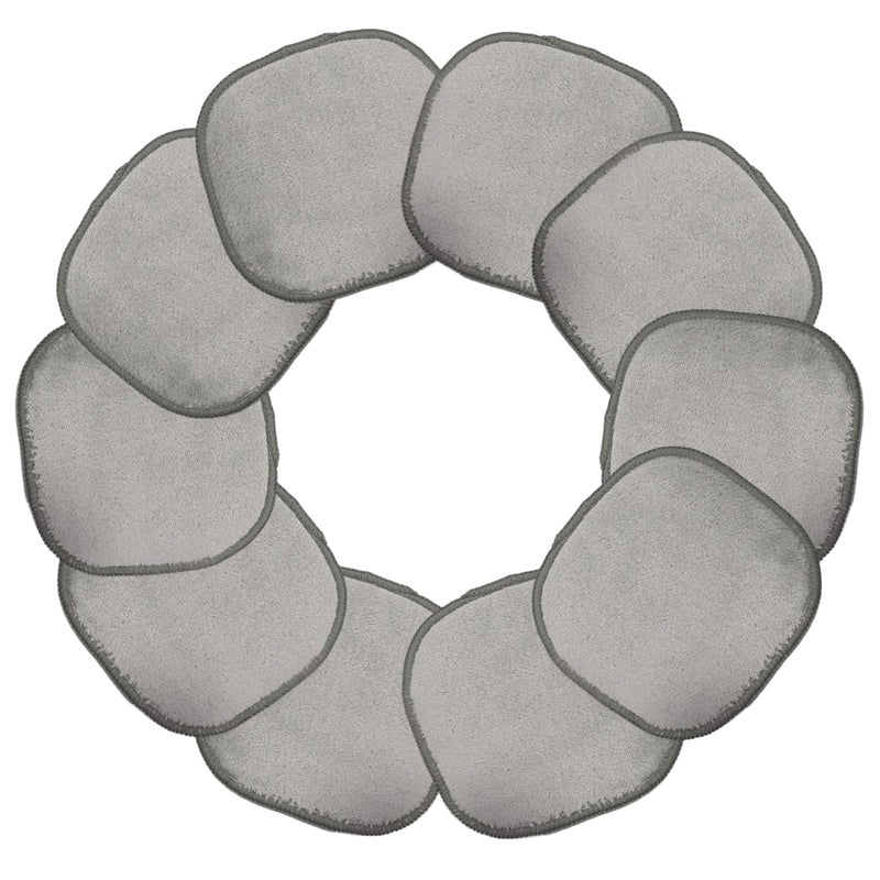 Polyte Premium Hypoallergenic Microfiber Fleece Makeup Remover and Facial Cleansing Cloth, 5 x 5 in, 10 Pack (Gray) - Image 3
