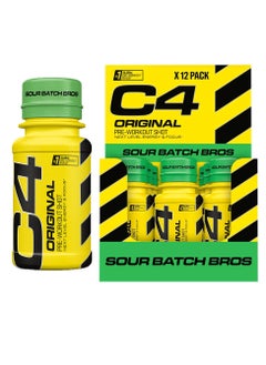 C4 C4 Original Pre-Workout Shot 60ml Sour Batch Bros Pack of 12  - Image 1