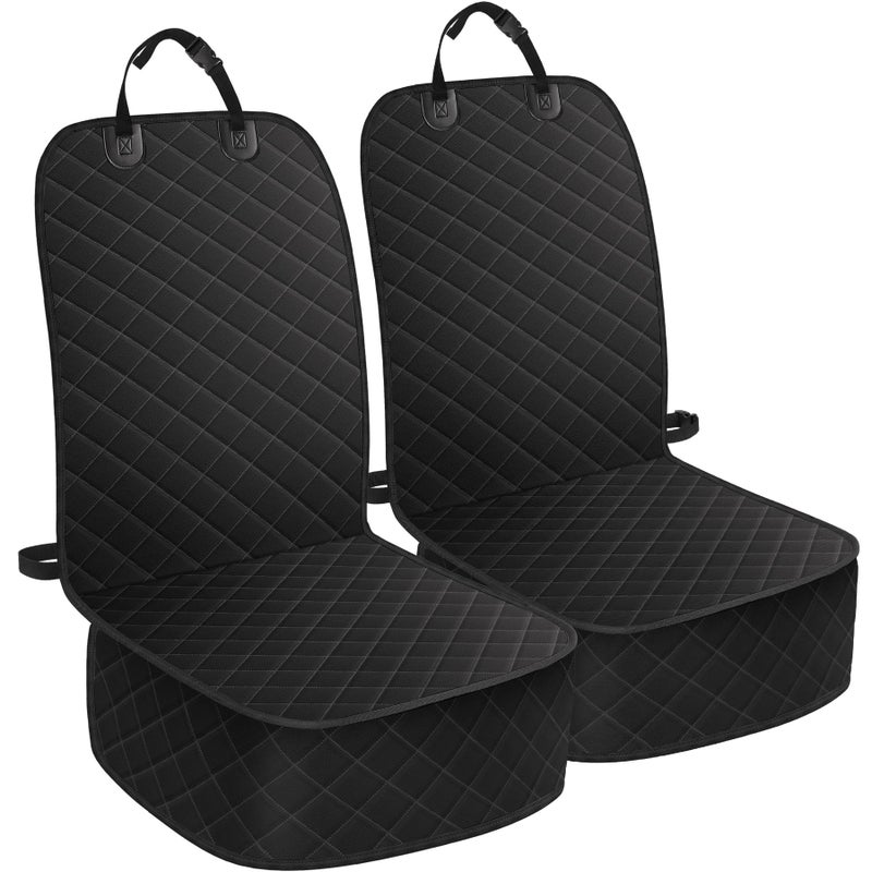 ELONGRIVER Dog Car Seat Covers, Waterproof Front Seat Cover for Dogs, Scratch-Proof, Nonslip Pet Passenger Seat Cover Protector, Universal Fit for Cars Trucks SUVs, Standard Size, 2 Packs Black - Image 1
