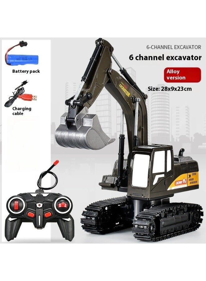 JoyToy RC Excavator for Boys 6 Channel Alloy Metal Construction Vehicle Kids Electric Toy, Boy's Gift - Image 4