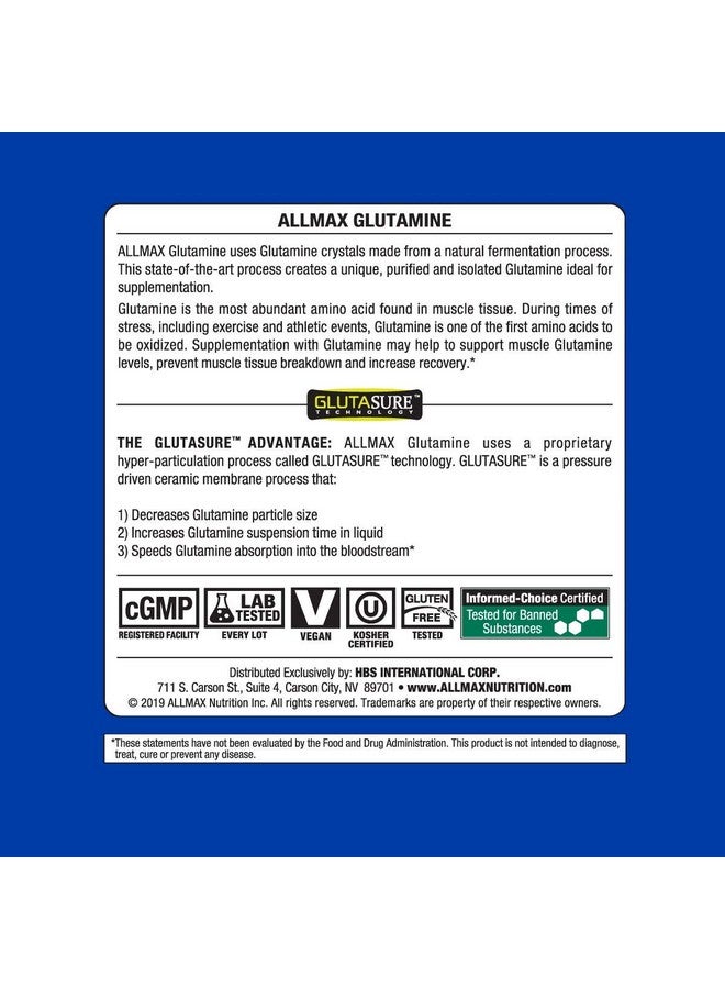 AllMax Nutrition ALLMAX Essentials GLUTAMINE - 1000 g Powder - Fermentation-Derived Glutamine - Increases Recovery & Supports Immune System - Gluten Free & Vegan - 200 Servings - Image 4