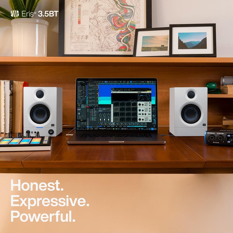 PreSonus Eris 3.5BT Studio Monitors, Pair â€” 3.5" Inch Powered Speakers, Bookshelf Speakers, Stereo, Desktop Computer, Near Field Music Production, Audio Mixing Recording - Image 2