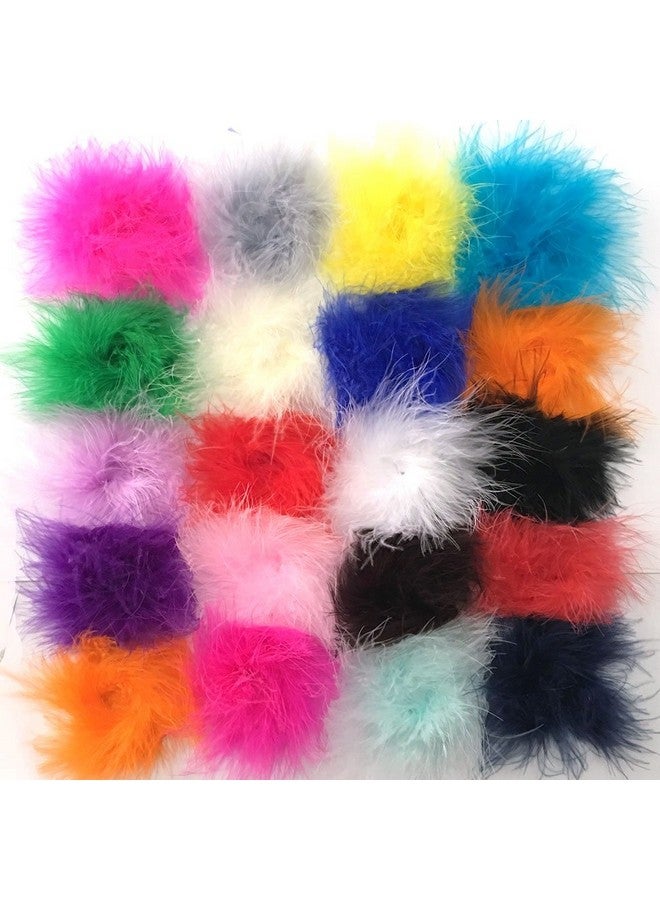 Yazon Marabou Feather Puffs DIY Crafting Feathers Circle Assorted Feathers Flower For Craft Headbands Making 18pcs - Image 1