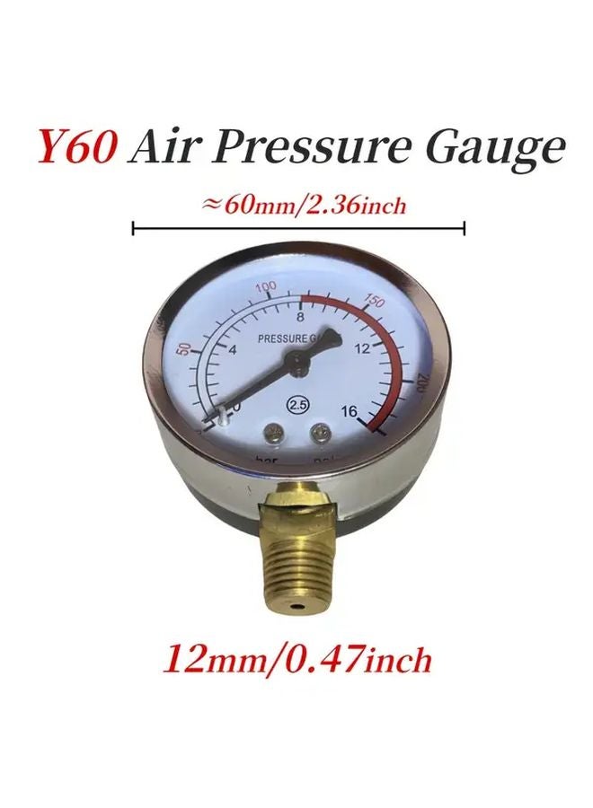 Y60 Upright Pressure Gauge 16bar 230PSI Dual Scale 12mm 1 4 BSP Thread Air Compressor - Image 4