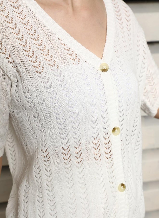 هاي ستار طقم نسائي أبيض بقصة عادية - كلاسيكي وعملي - Image 5