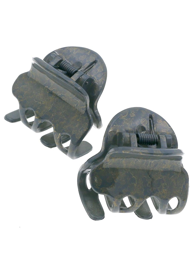 CAMILA - Camila Paris CP3087 French Hair Clip for Women, Set of 2 Small Gray Girls Hair Claw Clips Fashion Durable Hair Accessories for Women, Luxury Ladies Strong Hold No Slip Grip Clamp, Made in France - Image 1
