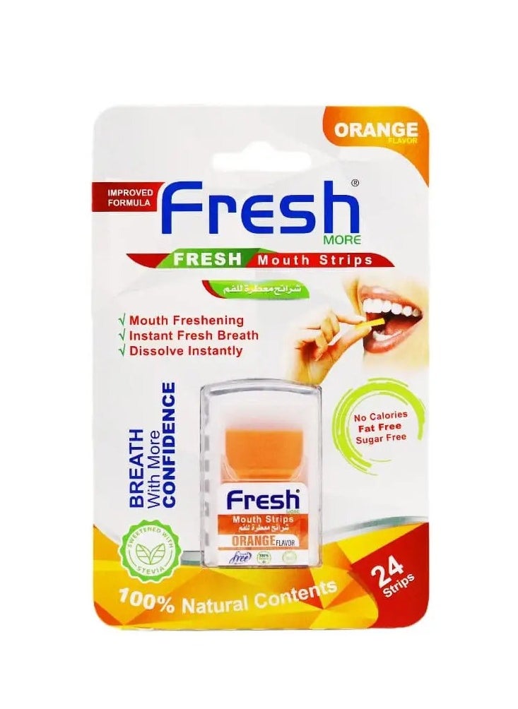 Fresh More - Orange Fresh Mouth Strips - 24 Strips - Image 1
