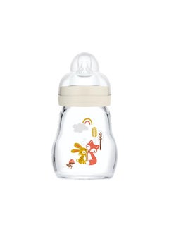 MAM Feel Good Slow Flow Premium Glass Bottle Easy Switch Between Breast And Bottle 5Oz 0+ Months Unisex 1 Pack  - Image 1