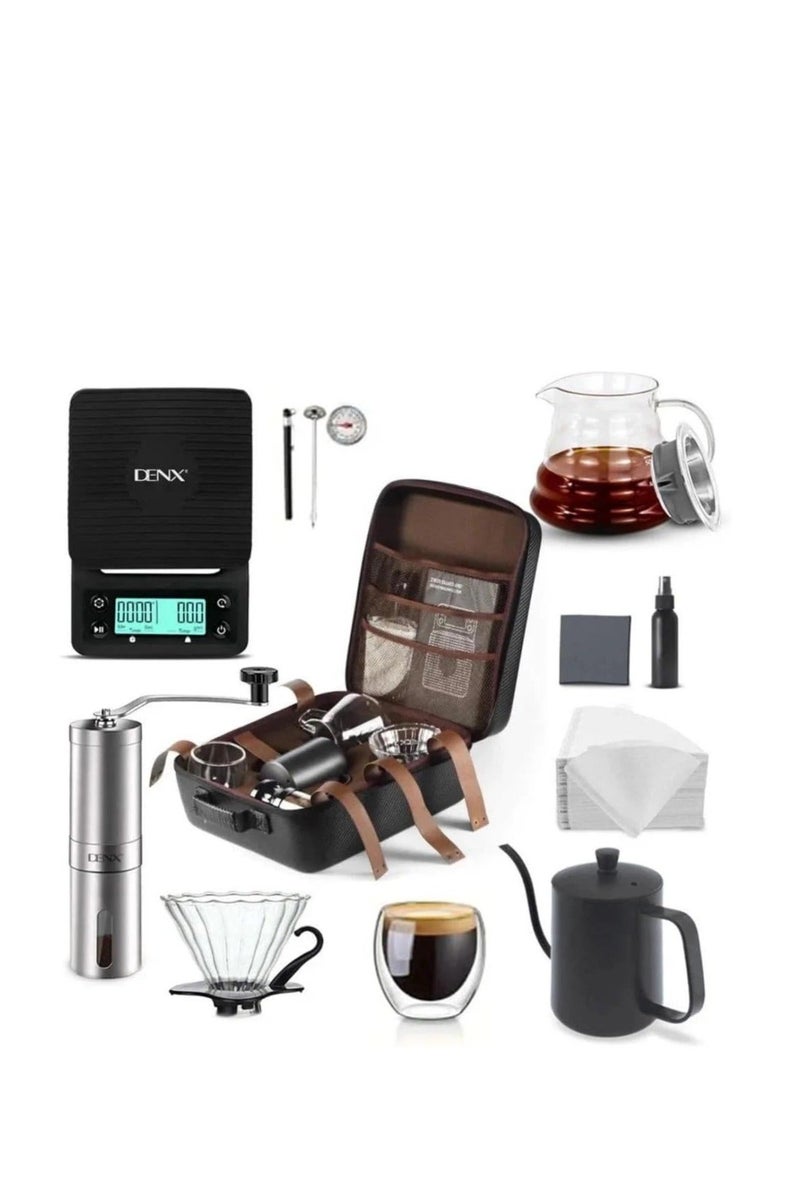 Denx 12 In 1 Coffee Kit With Glass Server Filter Holder Coffee Mug And Accessories 600Ml Dx2573 - Image 2