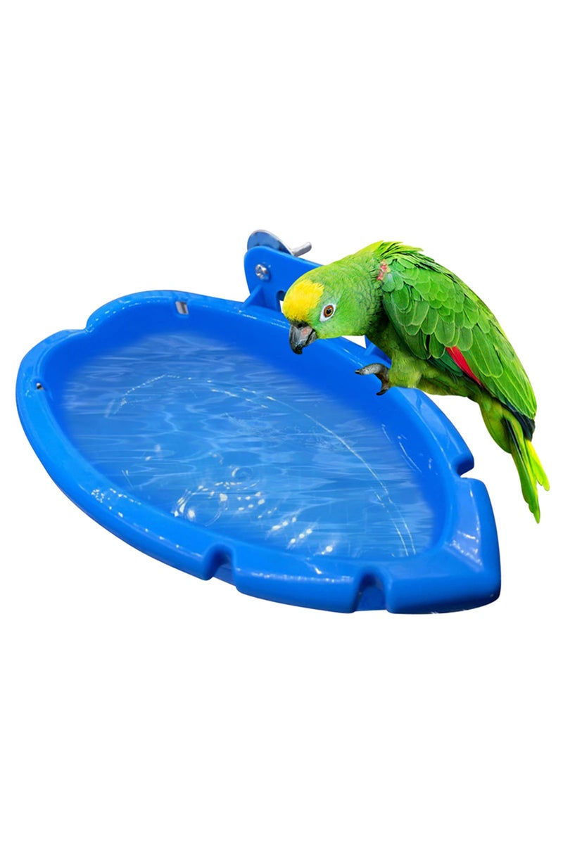 erorex Blue Parrot Food Tray Multifunction Creative Blue Bathtub Animal Cage Standing Wash Shower Box Bird