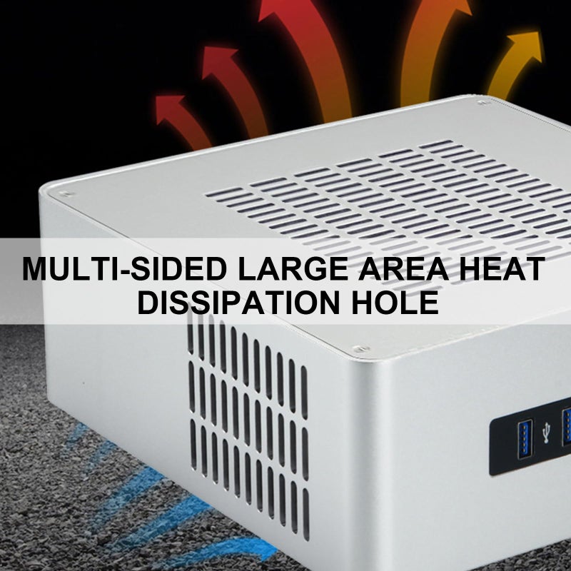 Compact Black ITX Desktop Case HTPC Enclosure With Efficient Cooling And 2 5 Inch Hard Drive Space - Image 5