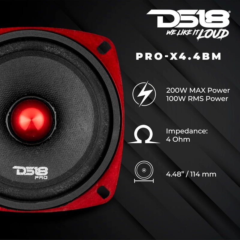 DS18 PRO-X4.4BM PRO Series Midrange Bullet Loudspeaker - Set of 1-4" - Image 2