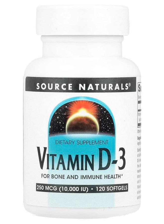 Vitamin D3 250 mcg (10000 IU) 120 Softgels