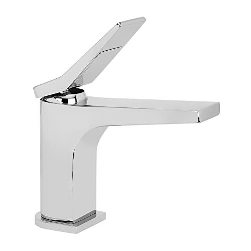 Hindware Italian Collection F410011CP Edge Single Lever Hot and Cold Basin Mixer, Brass with Chrome Finish - Image 2