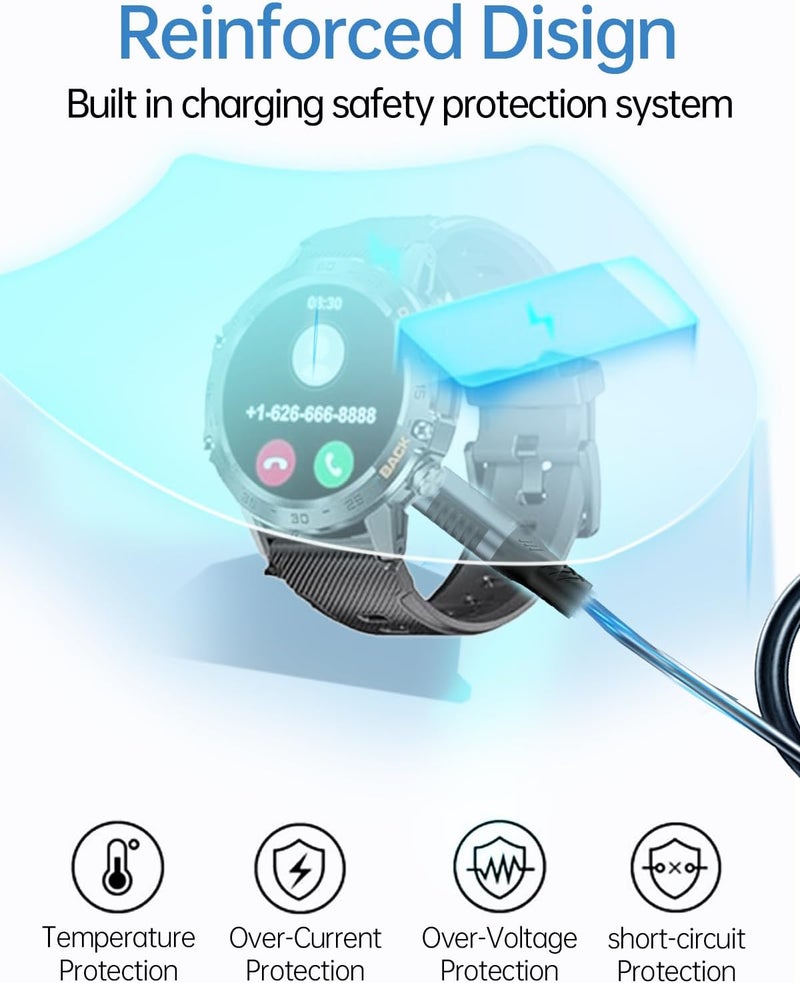 WUNIAK Type-C Charging Adapter for FOXBOX BW1846 Smart Watch for Men,Magnetic Type-C Charging Converter for FOXBOX BW1846 with Keychain，(2 Pack) - Image 4