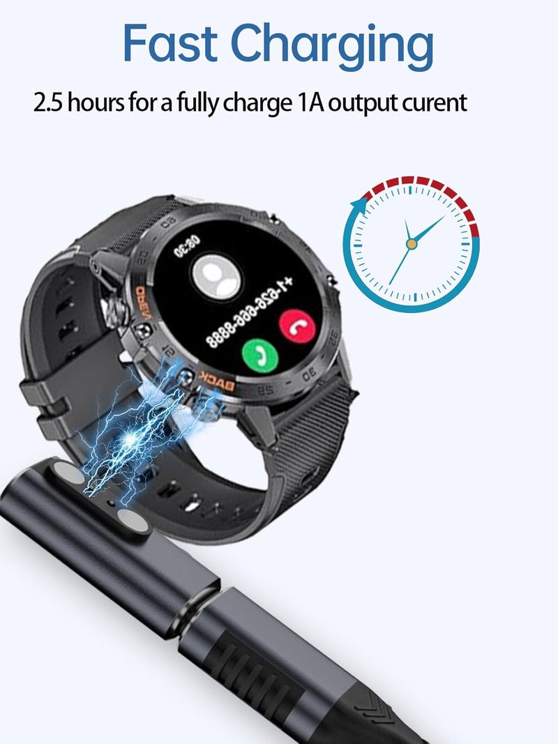 WUNIAK Type-C Charging Adapter for FOXBOX BW1846 Smart Watch for Men,Magnetic Type-C Charging Converter for FOXBOX BW1846 with Keychain，(2 Pack) - Image 5