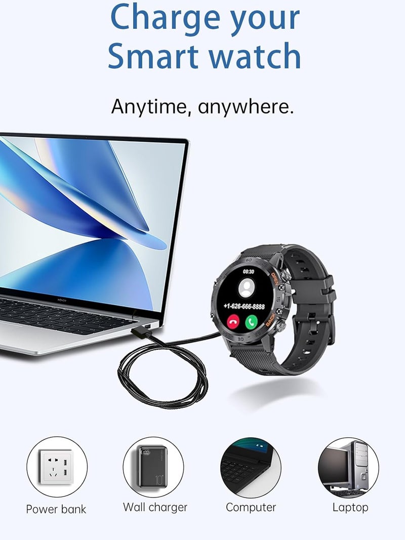 WUNIAK Type-C Charging Adapter for FOXBOX BW1846 Smart Watch for Men,Magnetic Type-C Charging Converter for FOXBOX BW1846 with Keychain，(2 Pack) - Image 3