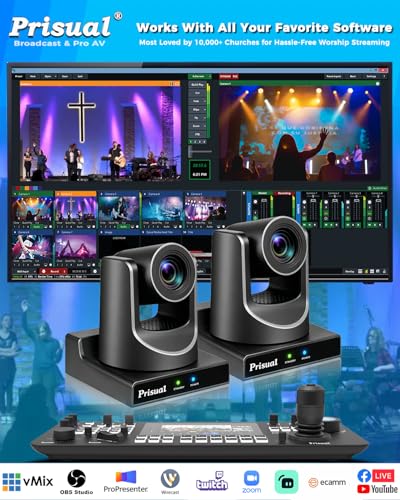 Prisual PTZ Camera Gen 5, 30X Optical Zoom Auto AI Tracking, HDMI 3G-SDI USB IP Streaming, 0.5 Lux for Church Live Streaming, Events, vMix, OBS. NDI upgradable, TEM-30S PRO - Image 4