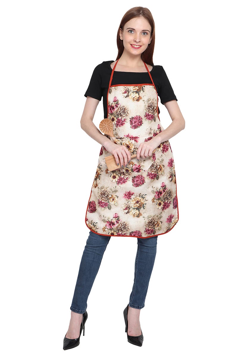 JMi Jute Fabric Apron For Women Waterproof for Home, Kitchen, Restaurant Pack of 1 (Free, Design - 1, 1) - Image 1