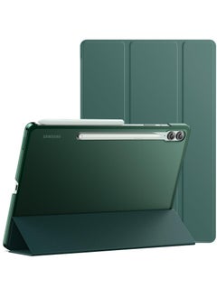 Jetech Case for Samsung Galaxy Tab S9 FE Plus 12.4 Inch Slim Translucent Back Tri Fold Stand Protective Tablet Cover Support S Pen Charging Auto Wake Sleep   Midnight Green  - Image 1