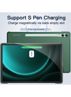 Jetech Case for Samsung Galaxy Tab S9 FE Plus 12.4 Inch Slim Translucent Back Tri Fold Stand Protective Tablet Cover Support S Pen Charging Auto Wake Sleep   Midnight Green  - Image 3