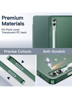 Jetech Case for Samsung Galaxy Tab S9 FE Plus 12.4 Inch Slim Translucent Back Tri Fold Stand Protective Tablet Cover Support S Pen Charging Auto Wake Sleep   Midnight Green  - Image 2