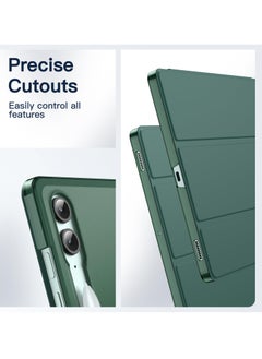 Jetech Case for Samsung Galaxy Tab S9 FE Plus 12.4 Inch Slim Translucent Back Tri Fold Stand Protective Tablet Cover Support S Pen Charging Auto Wake Sleep   Midnight Green  - Image 4
