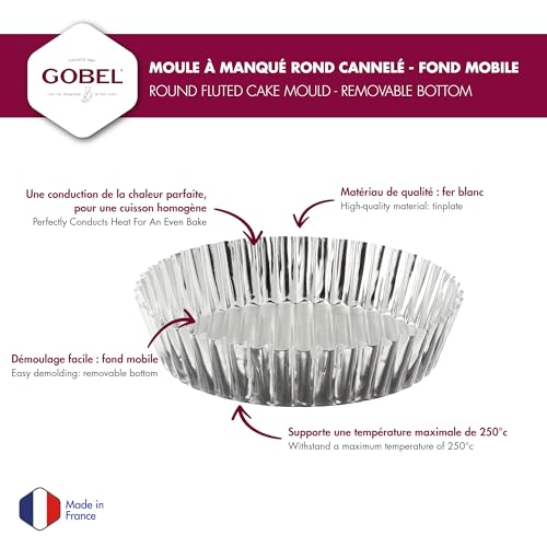 Gobel Tart/Quiche Pan w/Loose Removable Bottom 9 3/4" x 2" deep - Image 2