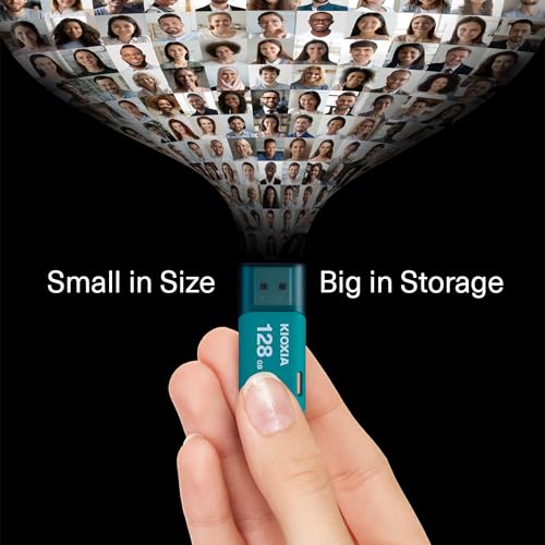 KIOXIA TransMemory U301 128GB USB 3.2 Gen 1 Flash Drive - High-Speed, Compact, Portable Storage Solution with 5-Year Warranty (Blue) - Image 3