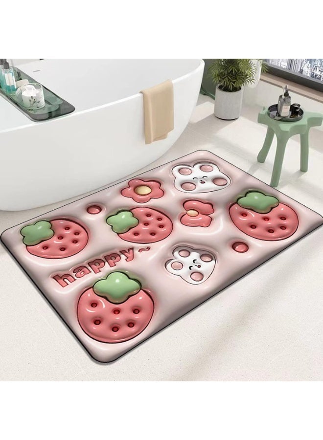 Cartoon-themed bath mats, 3D mats, soft and cute bath mats, non-slip mats, water-absorbent, quick-drying, available in various shapes and colors. - Image 1