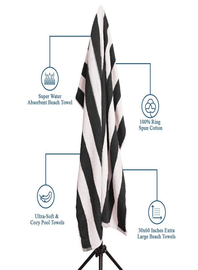 DAN RIVER Premium Stripe Cabana Bath Towels Pack of 4 - 30 by 60 Inches - Oversized Towels is Perfect for Beach, Pool, Bathroom and Everyday Comfort & Specially Travel Use - Grey - Image 5