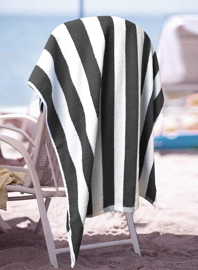 DAN RIVER Premium Stripe Cabana Bath Towels Pack of 4 - 30 by 60 Inches - Oversized Towels is Perfect for Beach, Pool, Bathroom and Everyday Comfort & Specially Travel Use - Grey - Image 2